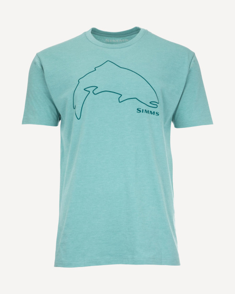 Футболка Simms Trout Outline T-Shirt (Мужской; M; Oil Blue Heather)